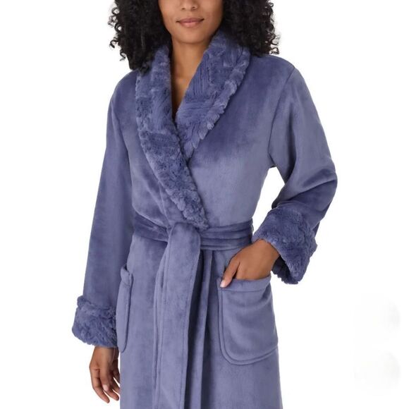 🩵NWT Carole Hochman Lavender Blue Plush Belted Full Size Robe XLarge - Picture 1 of 8